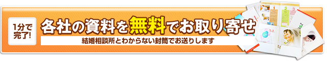 1分で完了!各社の資料を無料でお取り寄せ　結婚相談所とわからない封筒でお送りします