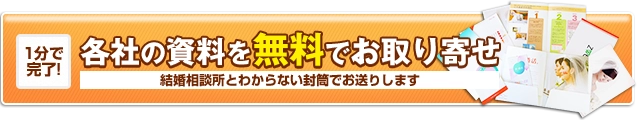 1分で完了!各社の資料を無料でお取り寄せ　結婚相談所とわからない封筒でお送りします