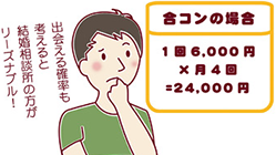 出会える確率も考えると結婚相談所の方がリーズナブル!