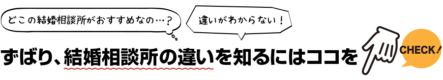 ずばり、結婚相談所の違いを知るにはココをCHECK!